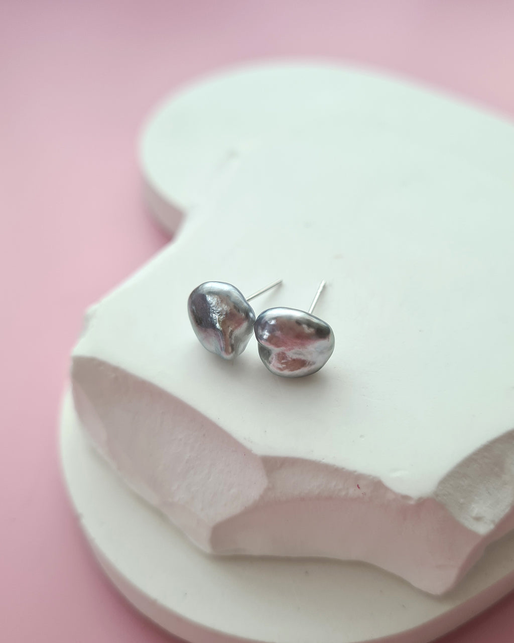 Tahitian Keshi Pearl Stud Earrings - 18k Gold Pearl Jewelry in Singapore