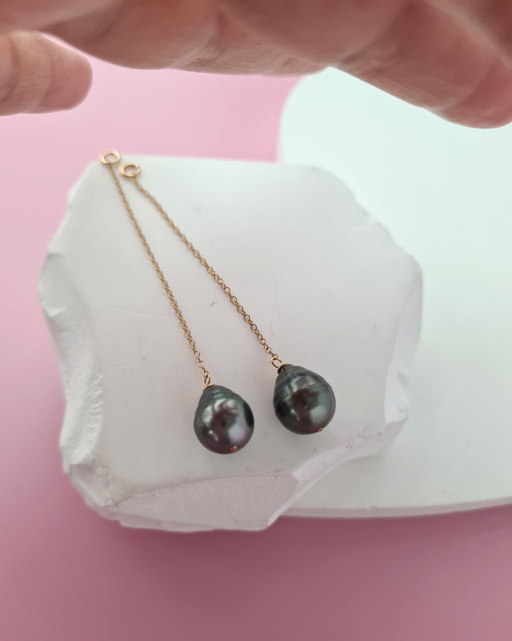 Detachable Tahitian Pearl Drops for Earrings 14k gold filled pearl jewelry in Singapore