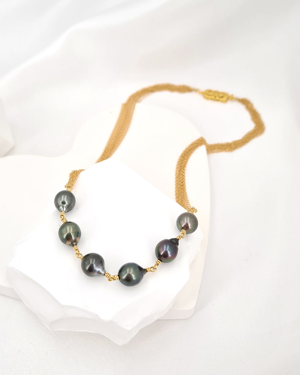 Tahitian Pearl Necklace - 14k gold filled pearl jewelry, handmade in Singapore