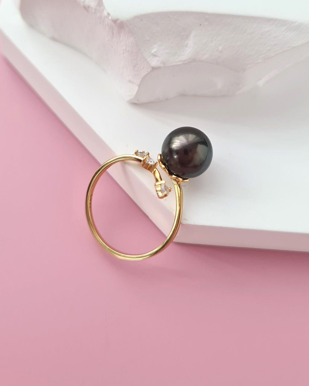 Tahitian Pearl Ring - Simple Open Ring