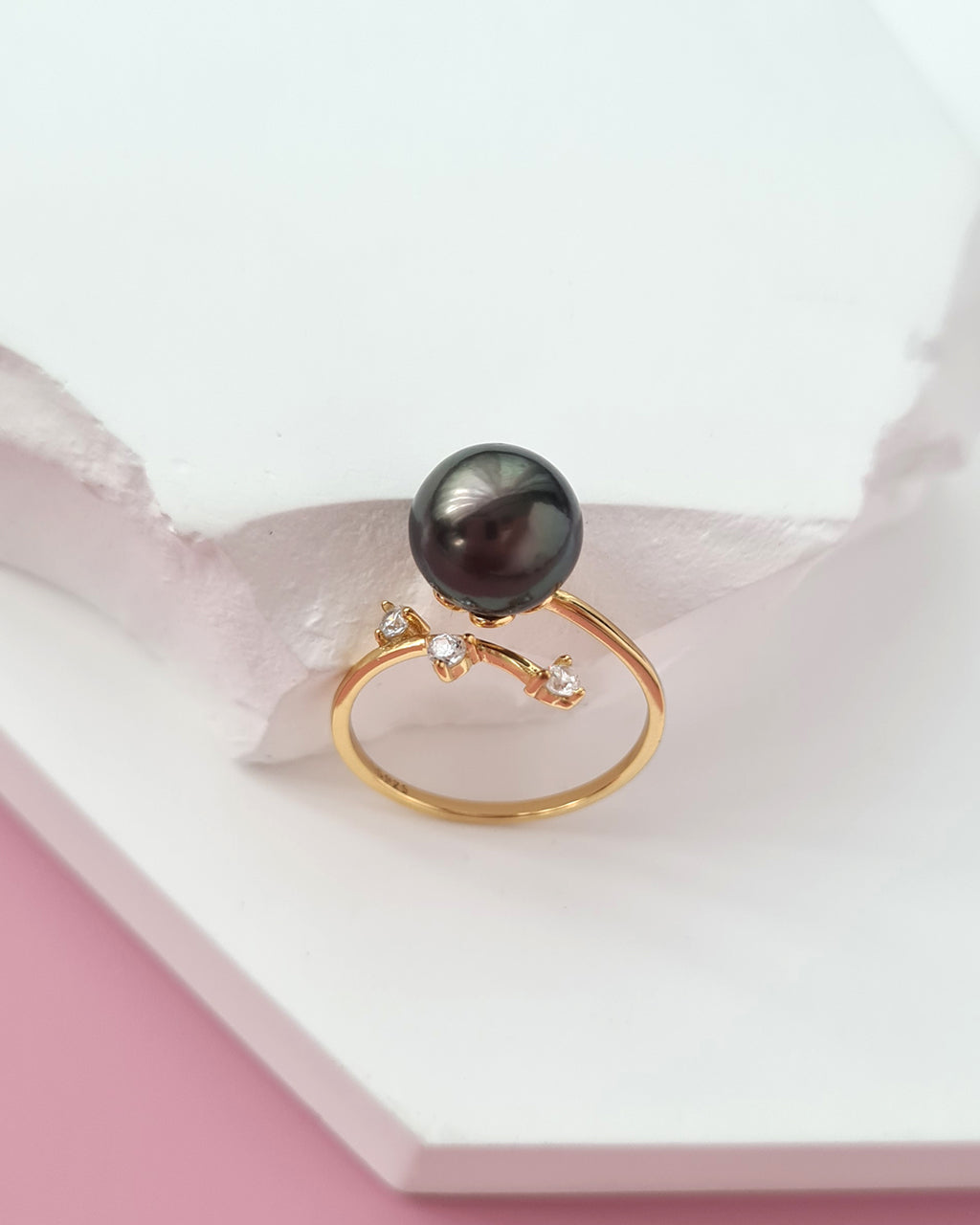 Tahitian Pearl Ring - Simple Open Ring