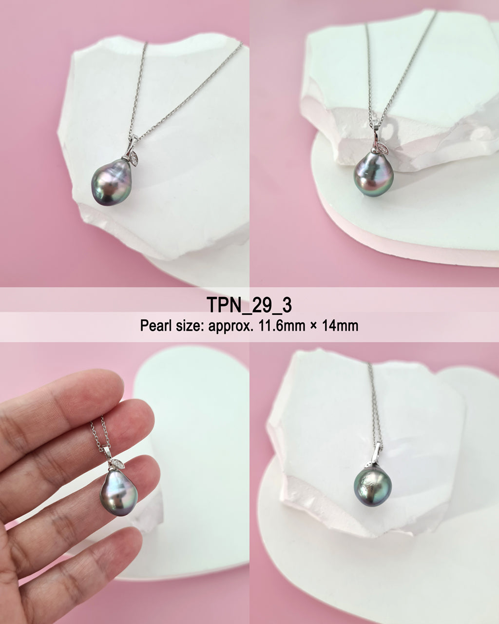 Tahitian Pearl Necklace - Pear Pendant, modern elegant pearl jewelry in Singapore