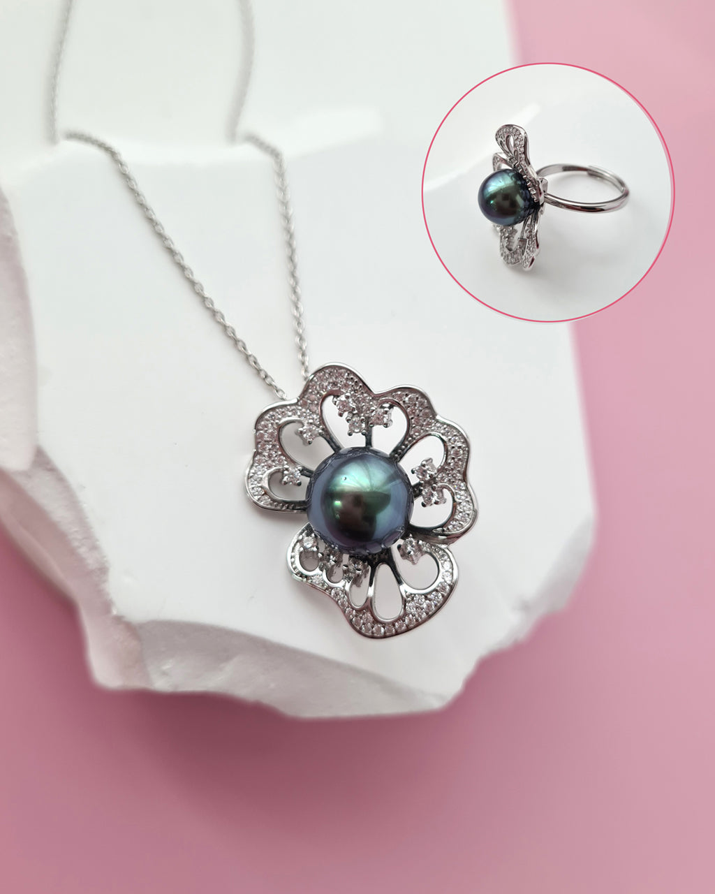 Tahitian Pearl Pendant and Ring - Dual Use Tahitian Pearl Jewelry