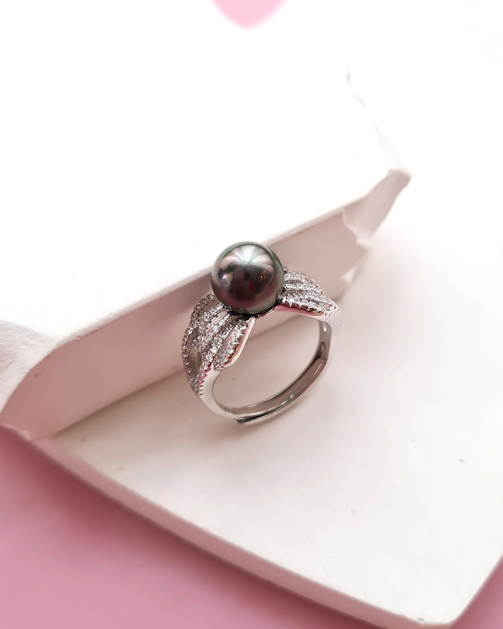 Tahitian Pearl Ring in Sterling Silver, Pearl Jewelry in Singapore