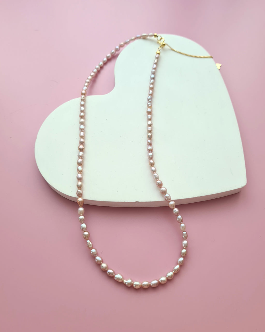 Tiny Pink Keshi Pearl Necklace, Handmade Pearl Jewelry in Singapore