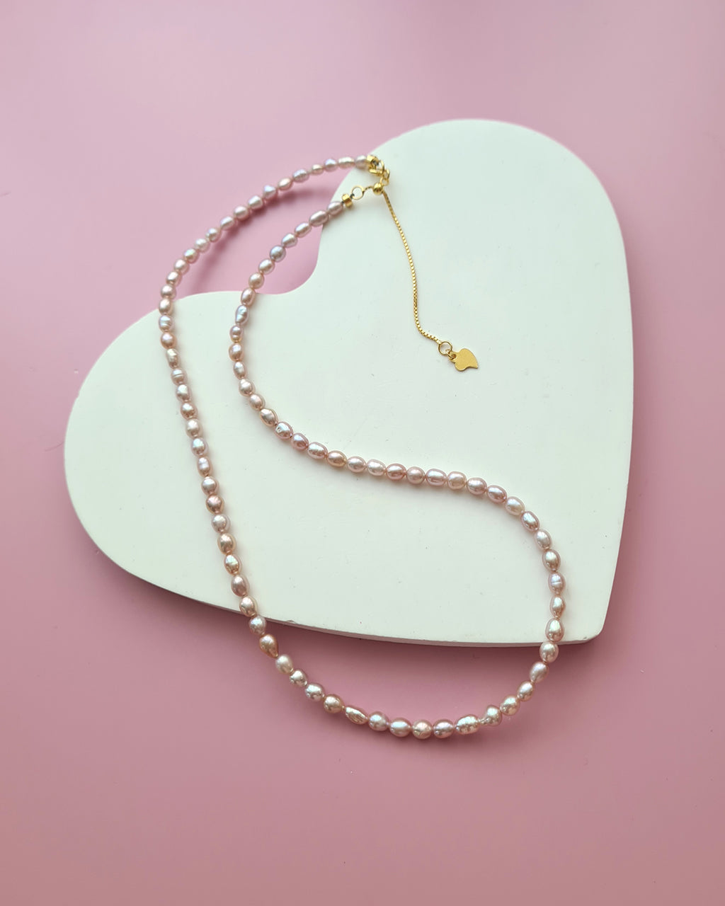 Tiny Pink Keshi Pearl Necklace, Handmade Pearl Jewelry in Singapore