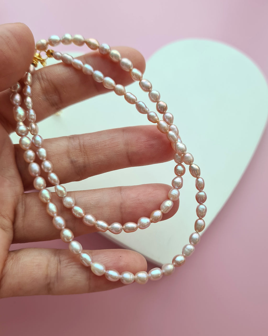 Tiny Pink Keshi Pearl Necklace, Handmade Pearl Jewelry in Singapore