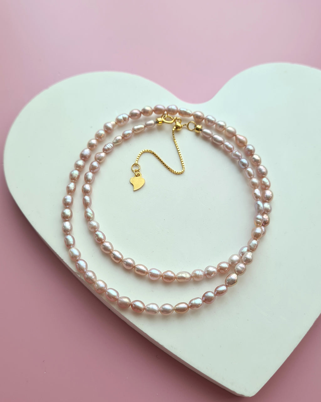 Tiny Pink Keshi Pearl Necklace, Handmade Pearl Jewelry in Singapore