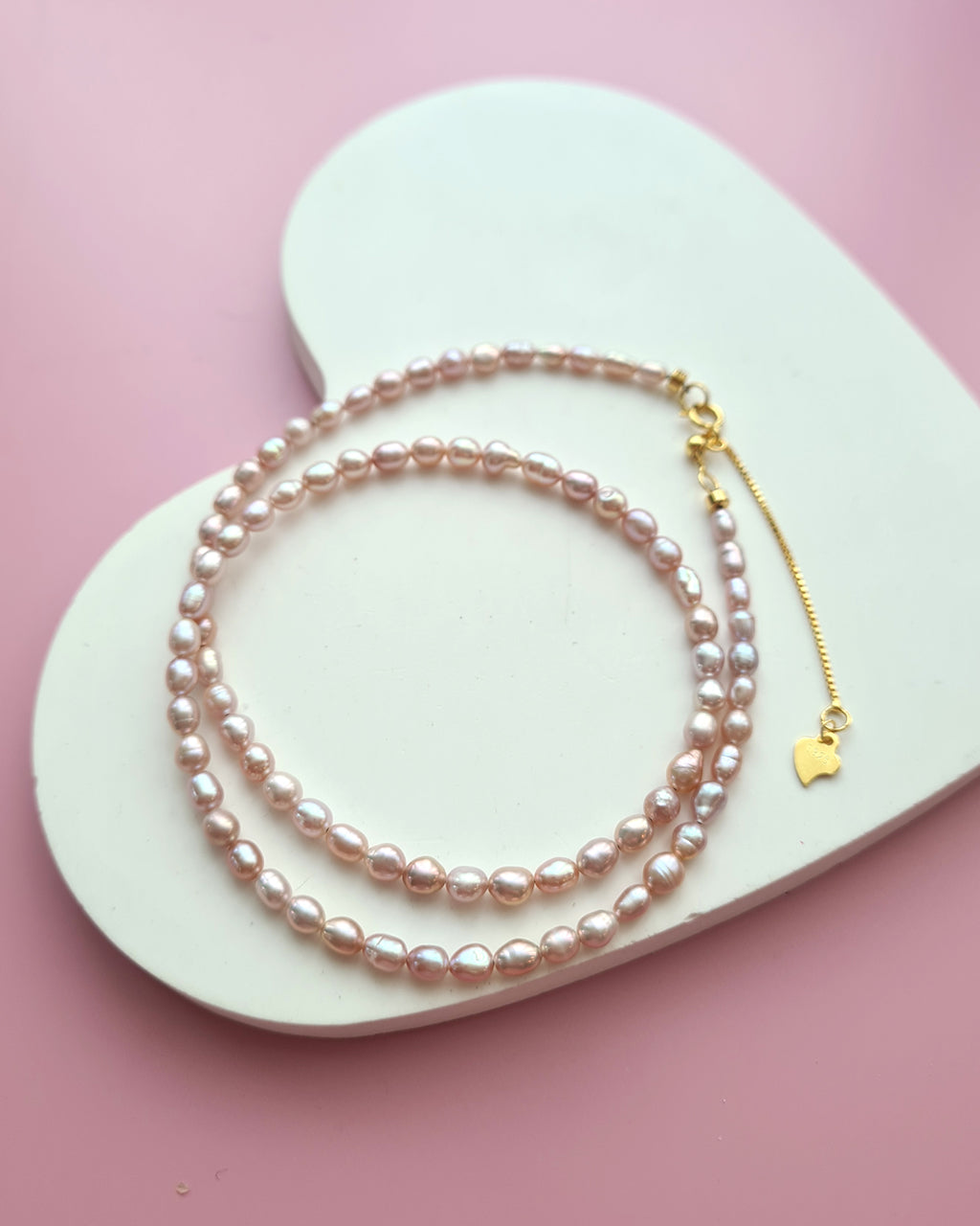 Tiny Pink Keshi Pearl Necklace, Handmade Pearl Jewelry in Singapore