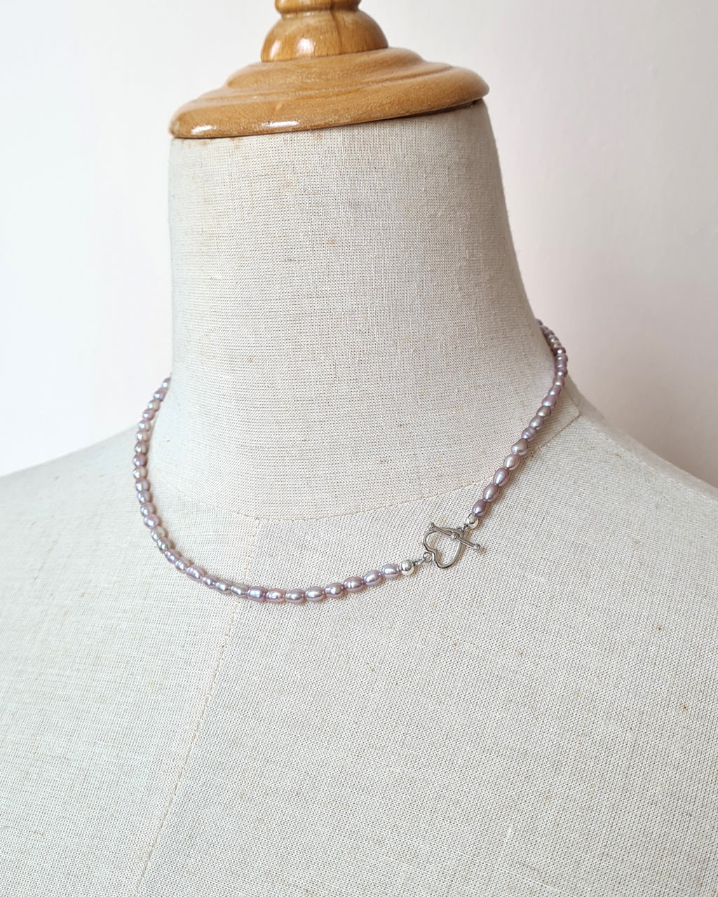 Tiny Baby Pearl Choker Necklace - Lavender Purple Stackable Necklace Jewelry