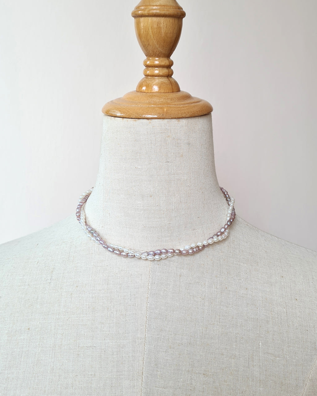 Tiny Pearl Necklace - Lavender Purple Stackable Necklace Jewelry