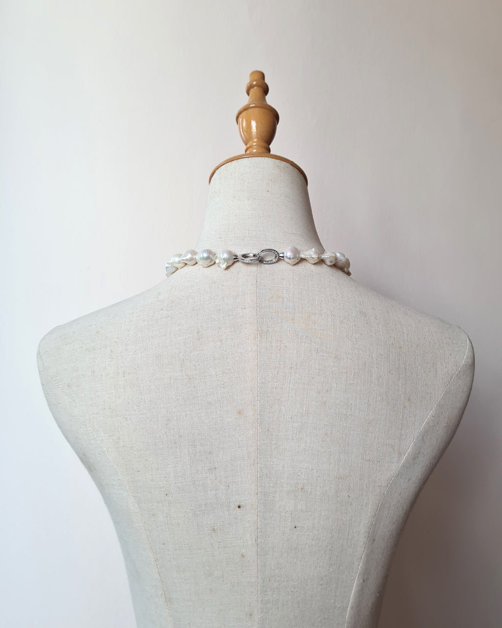 White Baroque Pearl Strand Necklace - Rainbow Radiance Pearl Jewelry in Singapore