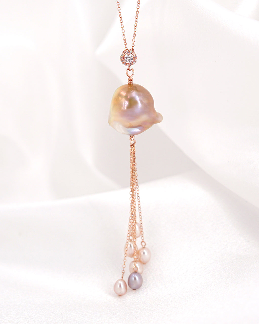 Baroque Pearl Tassel Necklace - Wedding Bridal Jewelry for Brides and Bridesmaids | Singapore
