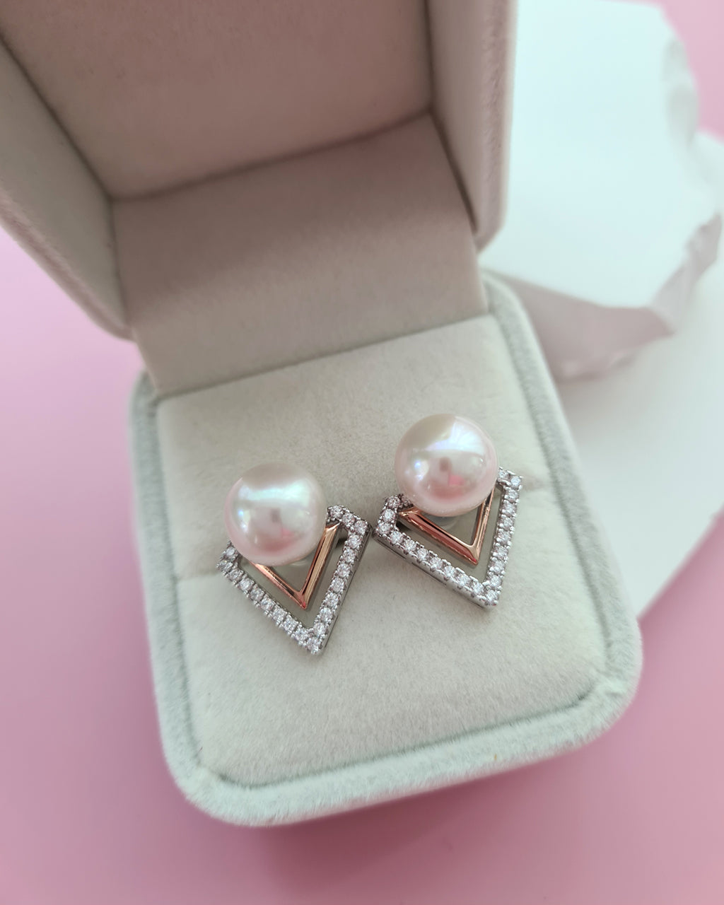White Pearl Earrings - Detachable Jacket Stud Earrings