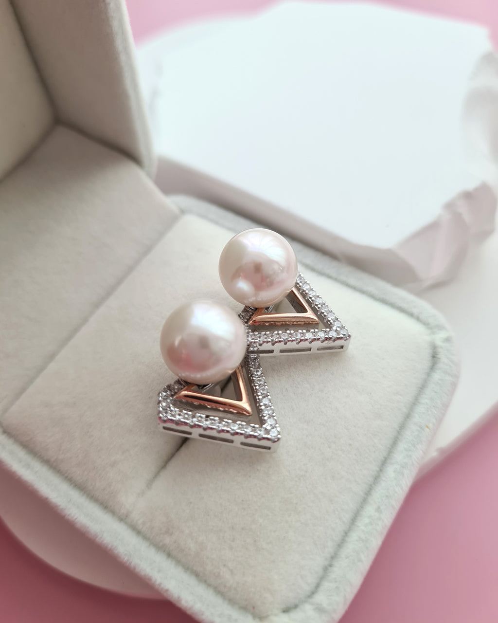 White Pearl Earrings - Detachable Jacket Stud Earrings