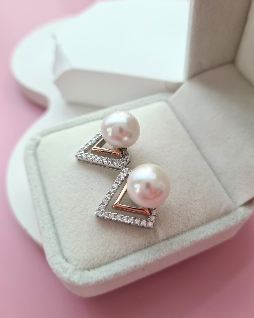 White Pearl Earrings - Detachable Jacket Stud Earrings