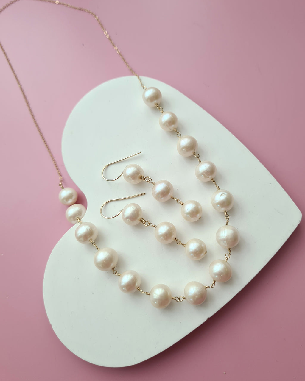 Elegant 10mm+ Freshwater Pearl Necklace - 14k Gold Filled