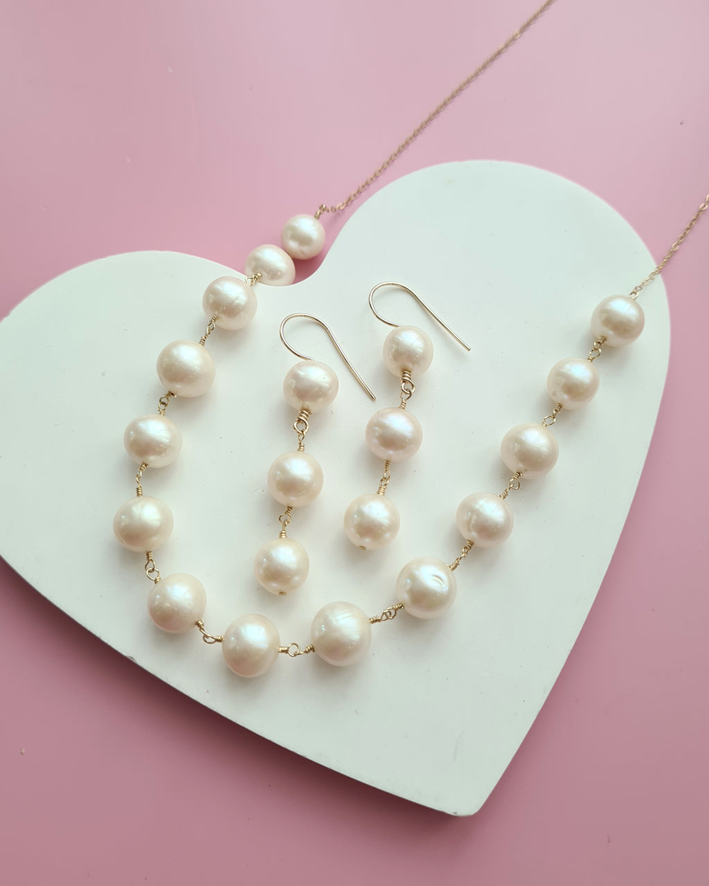 Elegant 10mm+ Freshwater Pearl Necklace - 14k Gold Filled