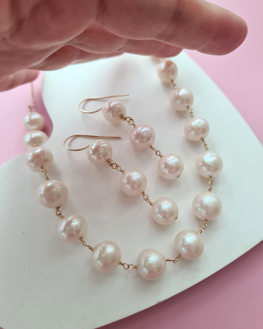 Elegant 10mm+ Freshwater Pearl Necklace - 14k Gold Filled