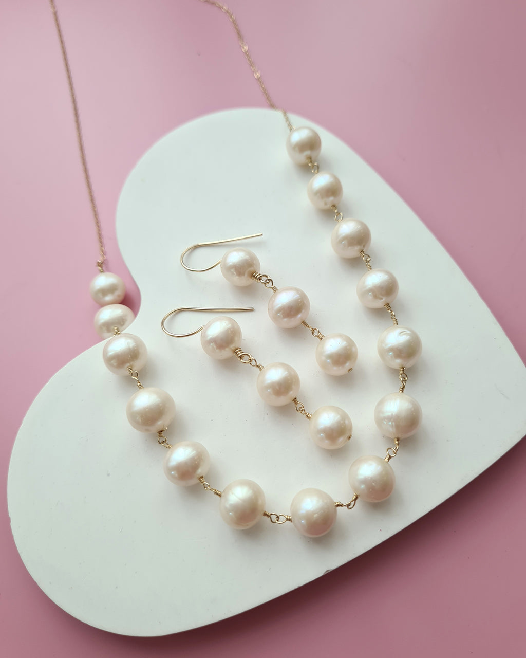 Elegant 10mm+ Freshwater Pearl Necklace - 14k Gold Filled