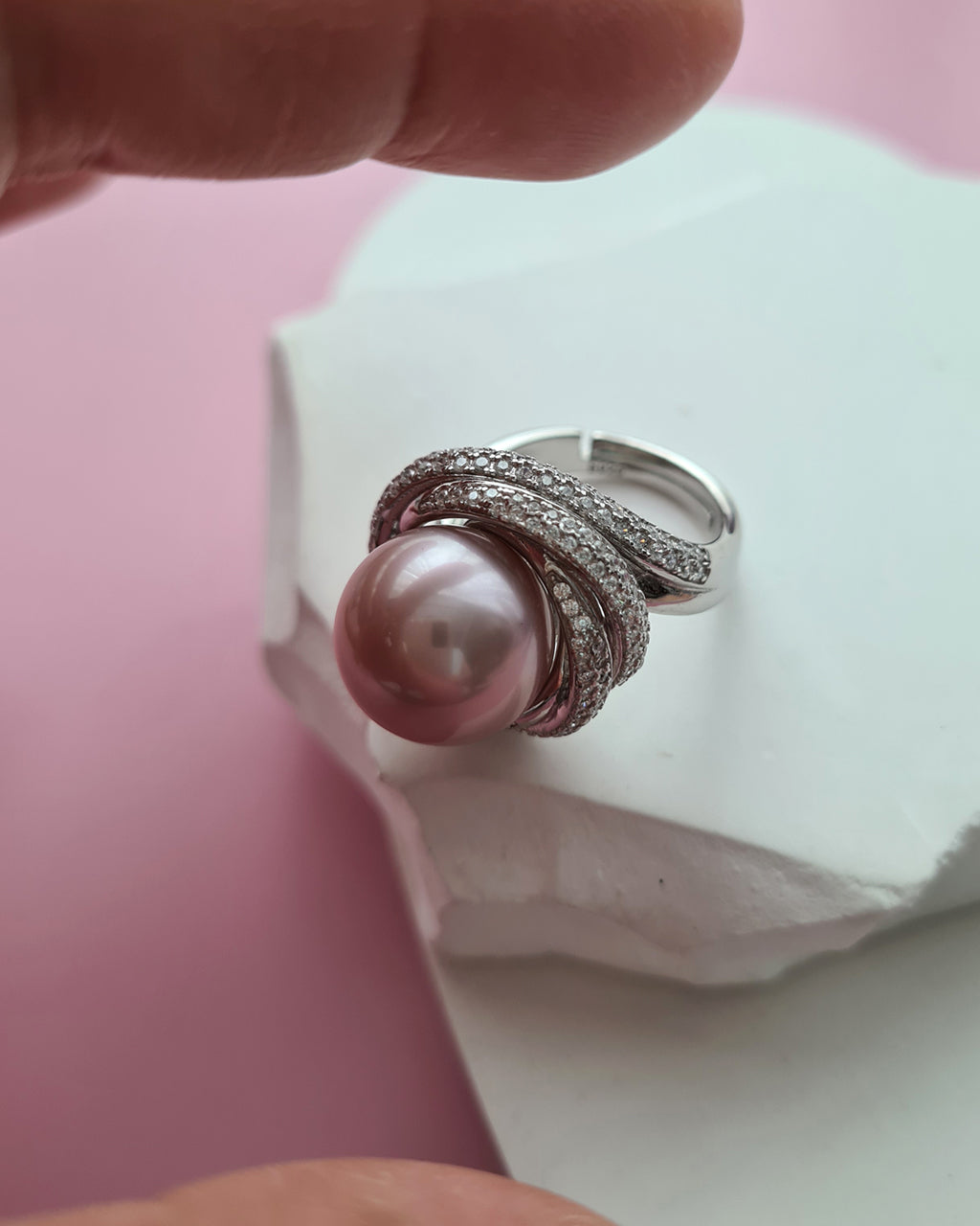 13.4mm Pink Edison Pearl Ring - Glamorous