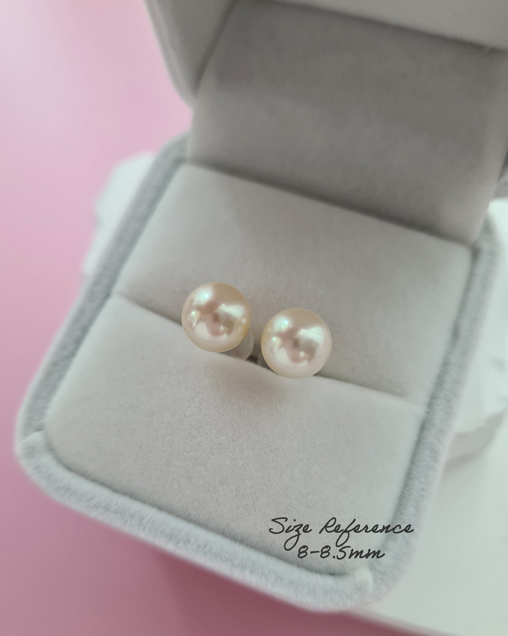 Golden Akoya Pearl 18K Gold Stud Earrings - 5mm to 9mm Fine Pearl Jewelry 