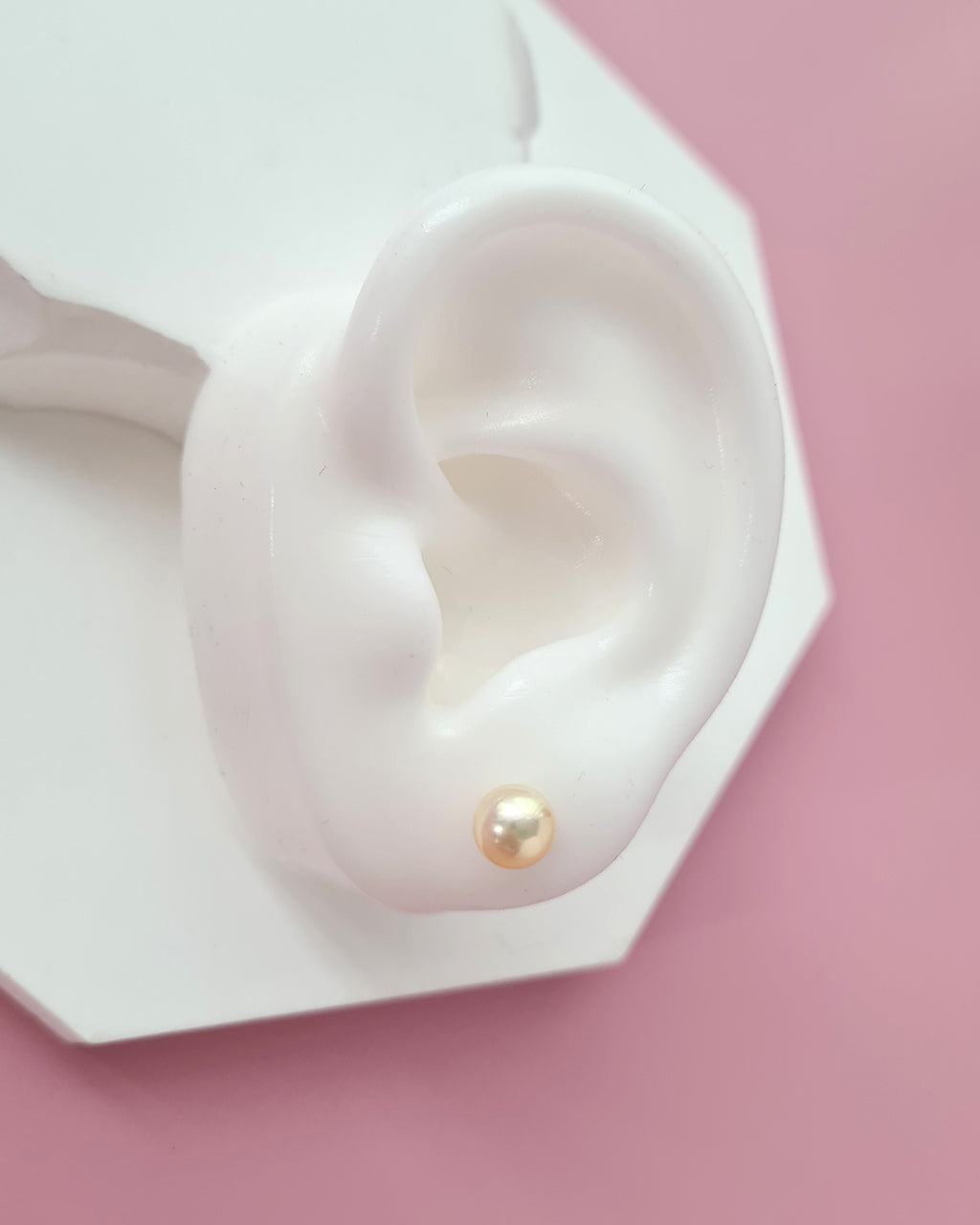 6.49mm Natural Queen Gold Akoya Pearl 18K Gold Stud Earrings - 6mm to 6.5mm