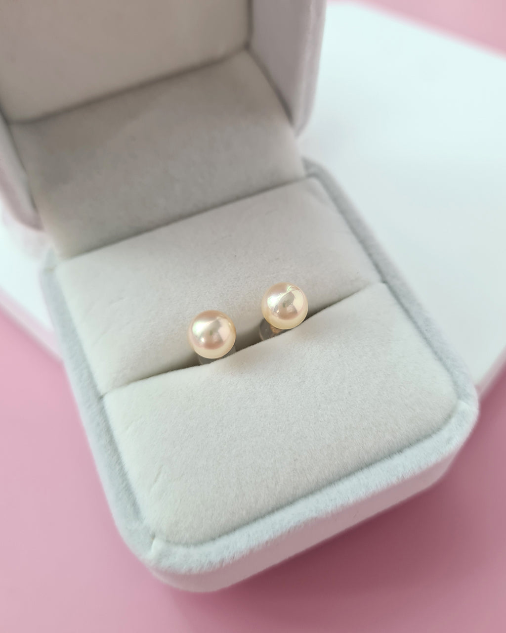 6.49mm Natural Queen Gold Akoya Pearl 18K Gold Stud Earrings - 6mm to 6.5mm