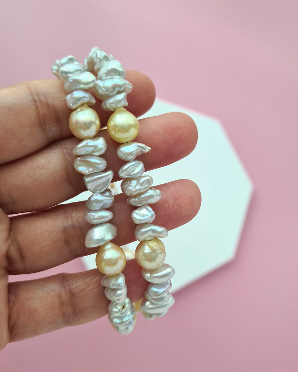 Akoya Pearl Necklace Freshwater Keshi Pearl Necklace, Handmade in Singapore