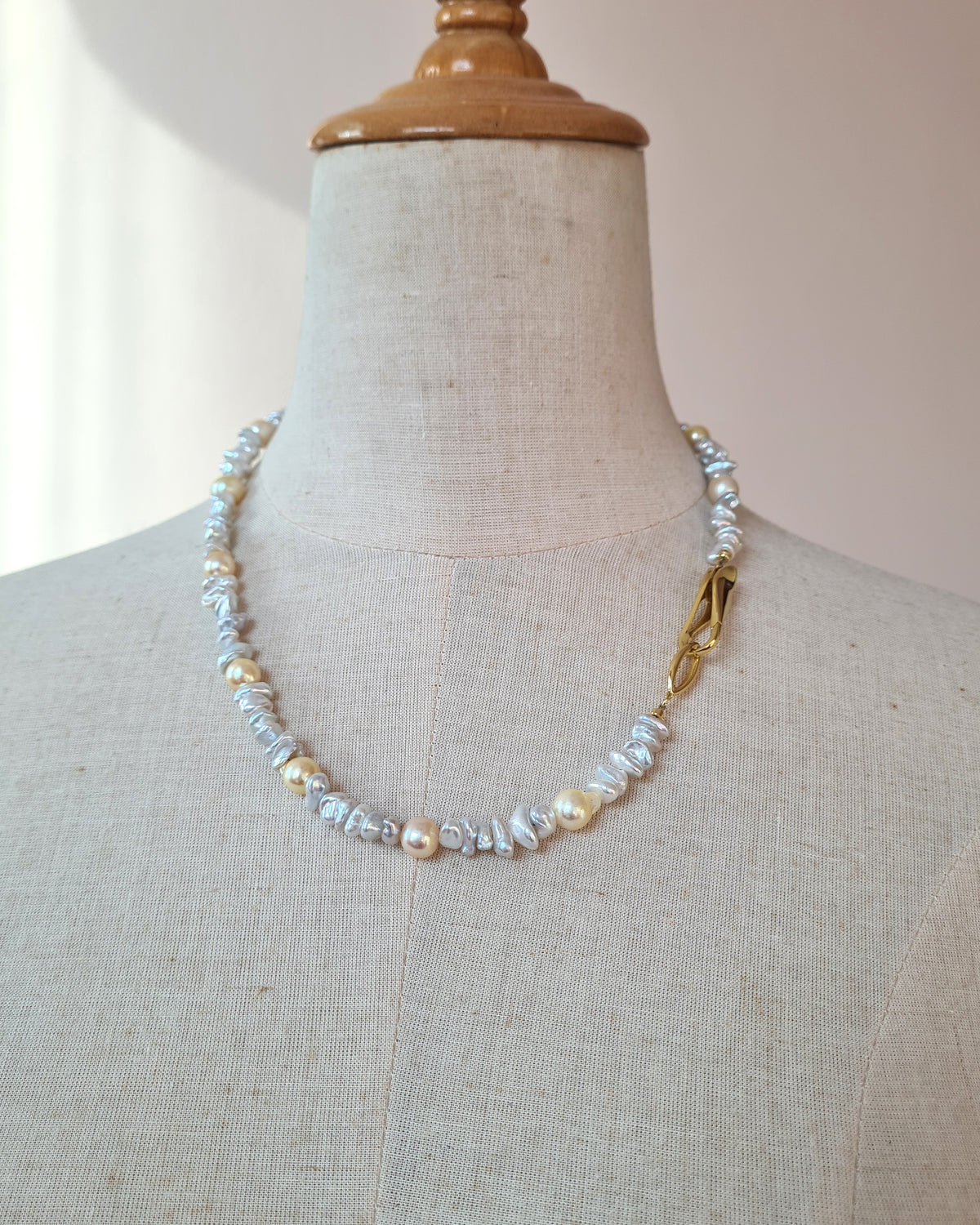 Akoya Pearl Necklace Freshwater Keshi Pearl Necklace, Handmade in Singapore
