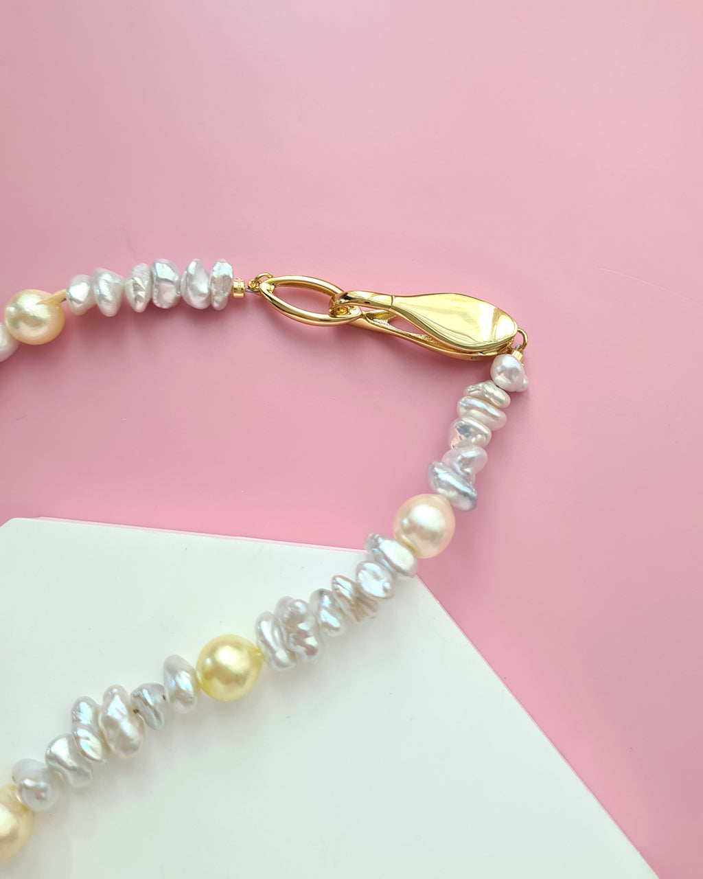Akoya Pearl Necklace Freshwater Keshi Pearl Necklace, Handmade in Singapore