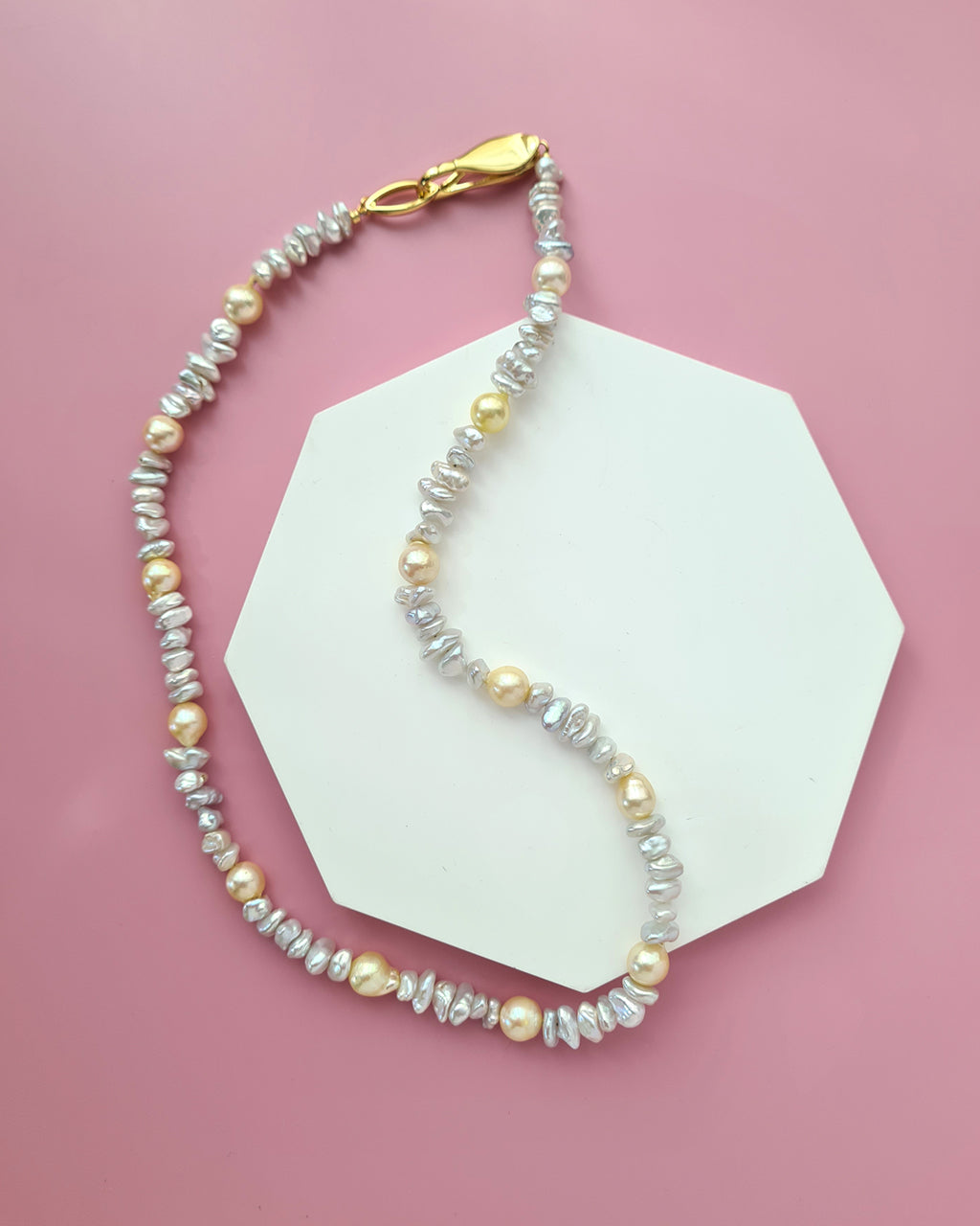 Akoya Pearl Necklace Freshwater Keshi Pearl Necklace, Handmade in Singapore
