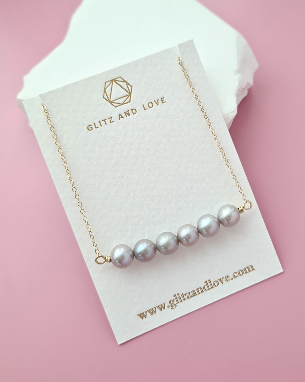 Silver Blue Akoya Pearl Necklace 6 Pearls, Pearl Jewelry in Singapore