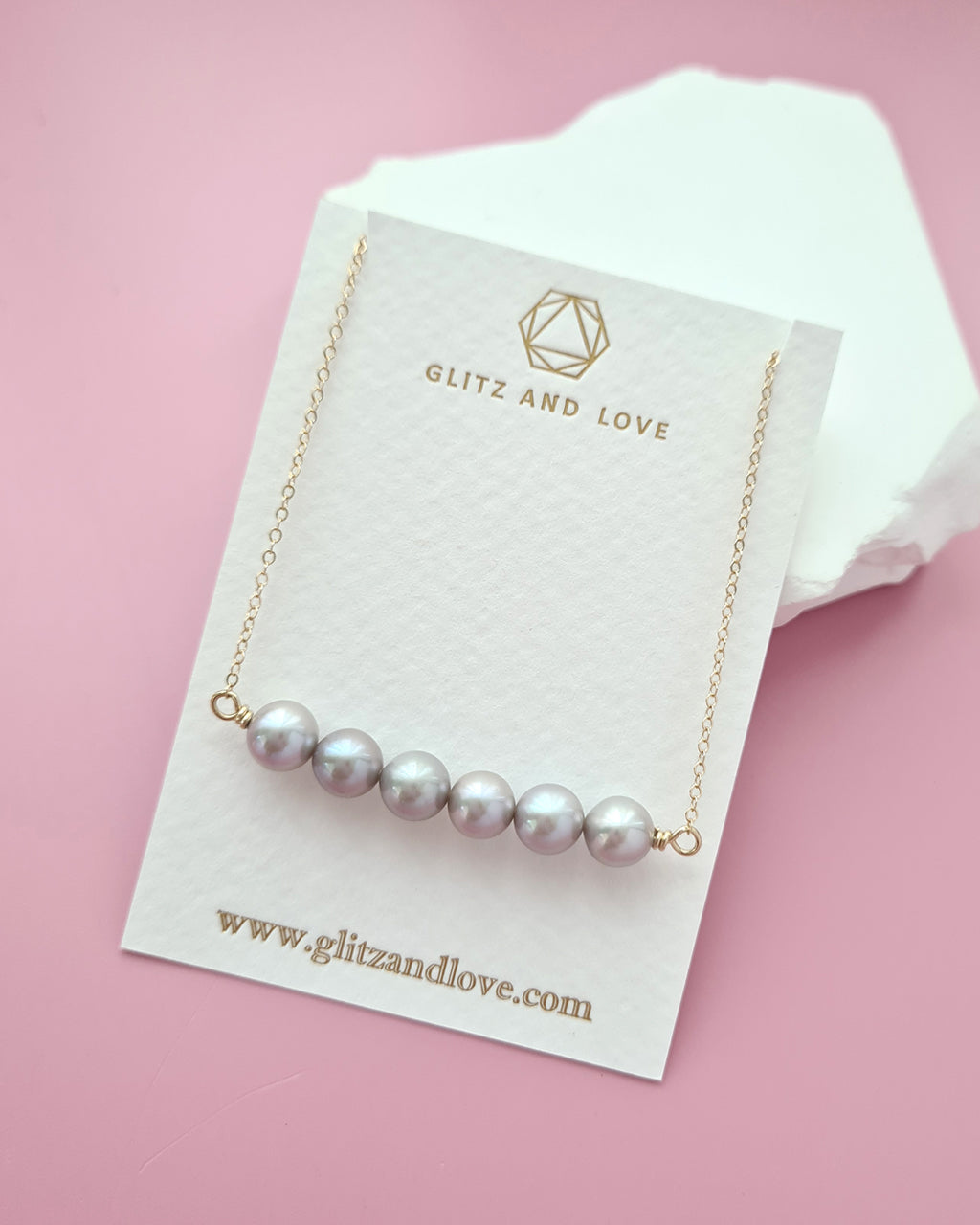 Silver Blue Akoya Pearl Necklace 6 Pearls, Pearl Jewelry in Singapore