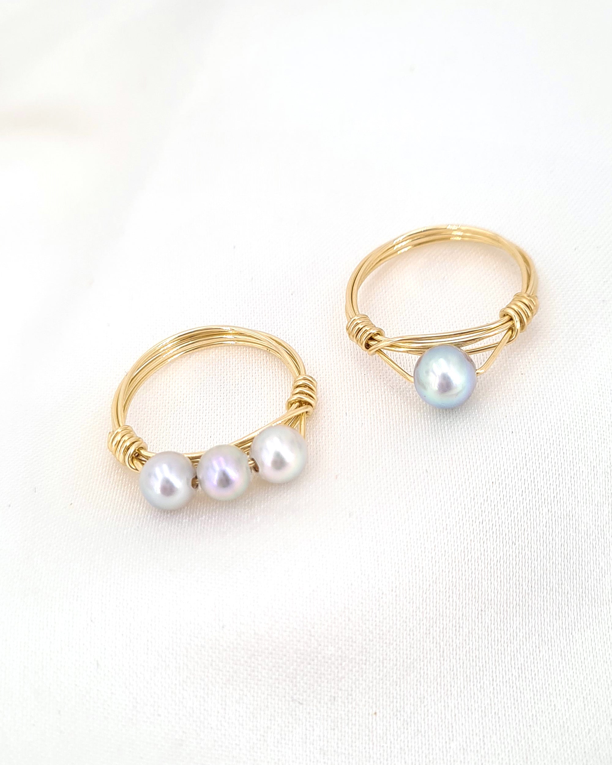 Akoya Pearl Ring - 14K Gold Filled Blue Akoya Pearl Ring