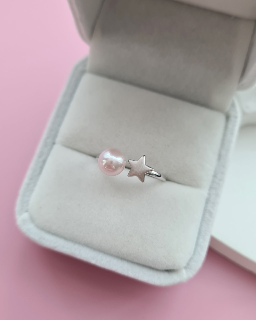 Akoya Pearl Star Open Ring, Handmade Pearl Jewelry in Singapore