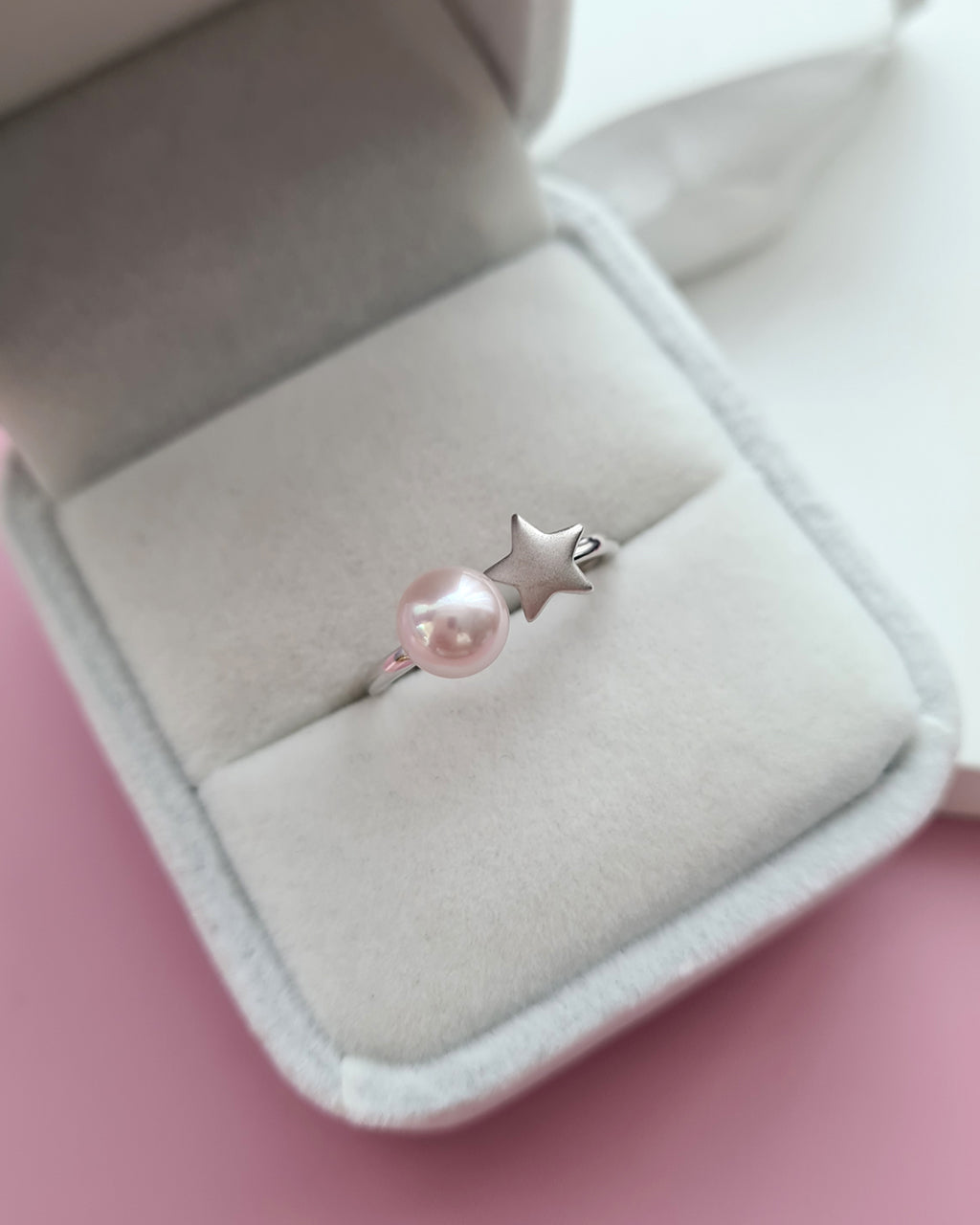 Akoya Pearl Star Open Ring, Handmade Pearl Jewelry in Singapore