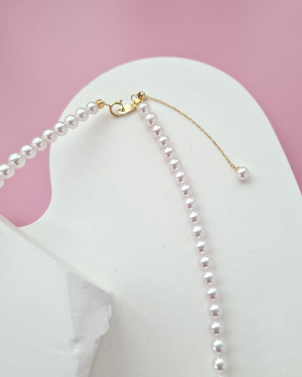 White Akoya Pearl 18K Gold Strand Necklace - 4.5mm-5mm, Pearl Jewelry in Singapore