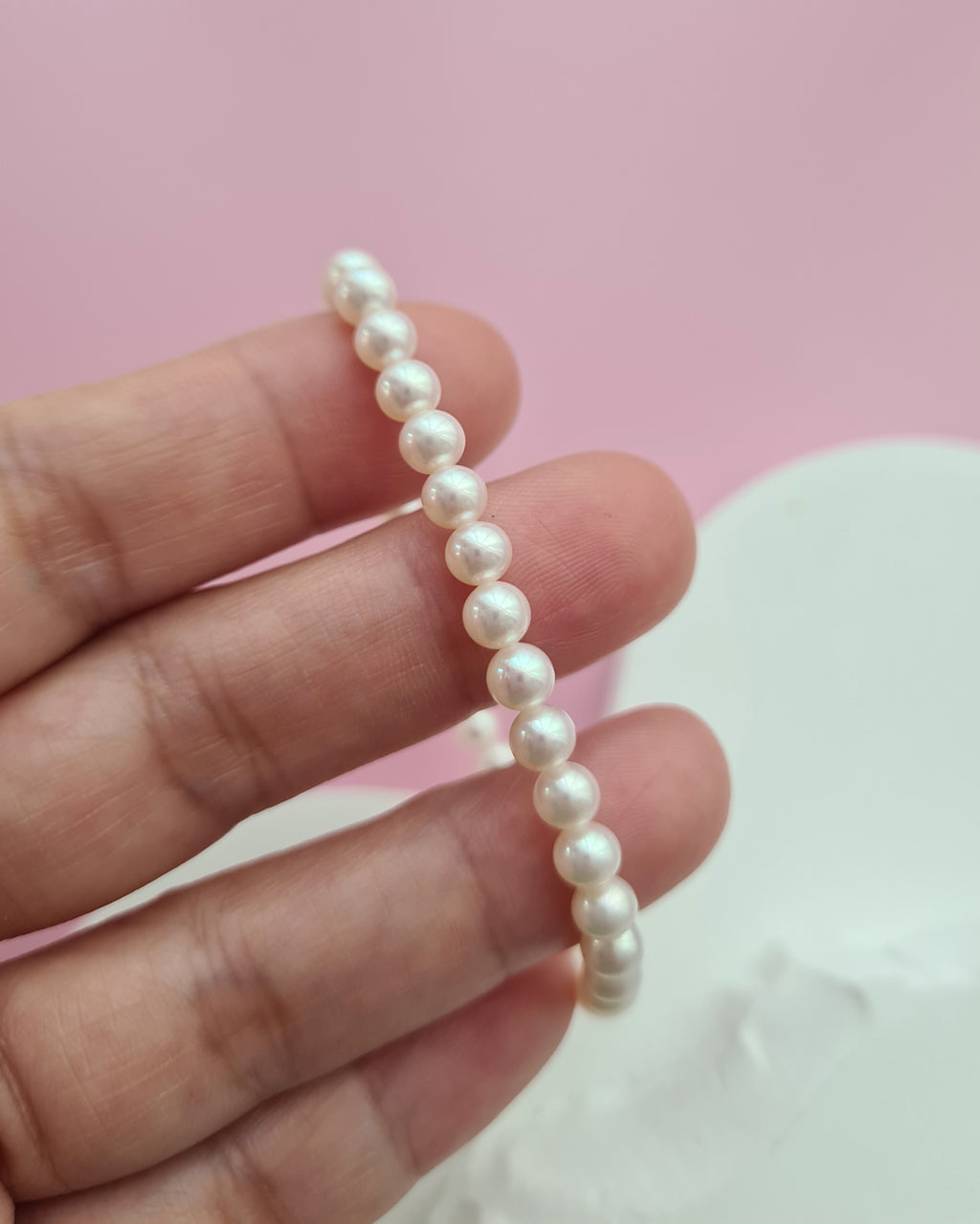 White Akoya Pearl 18K Gold Bracelet - 4mm-4.5mm