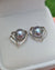 Blue Akoya Pearl 18K gold vermeil Stud Earrings | Heart Studs | Singapore Seawater Pearl Jewelry