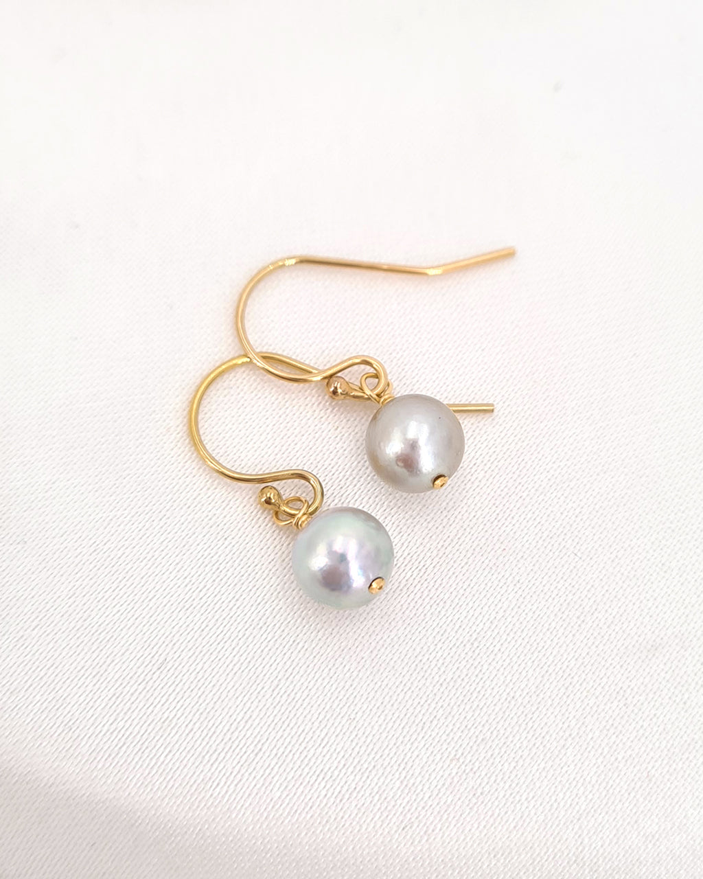 Blue Akoya Pearl Drop Earrings | Handmade Sea Pearl Jewelry | 14k Gold Filled