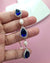 Blue Teardrop and Freshwater White Pearl Bracelet - Something Blue