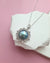Blue Mabe Pearl Necklace - 14mm+ Lace Frame, Handmade Pearl Jewelry in Singapore