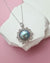 Blue Mabe Pearl Necklace - 14mm+ Lace Frame, Handmade Pearl Jewelry in Singapore