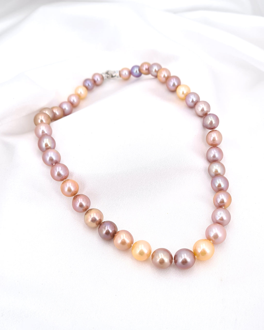 Candy Color Freshwater Pearl Strand Necklace | Hand Knotted Round Pearl Strand Necklace 