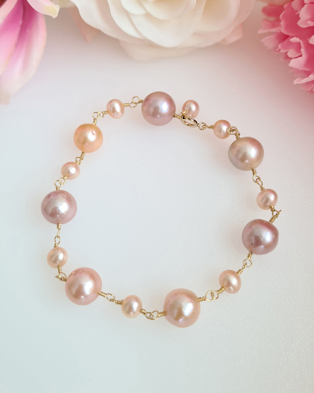 Pearl Pink Candy Beads, Pink Candy