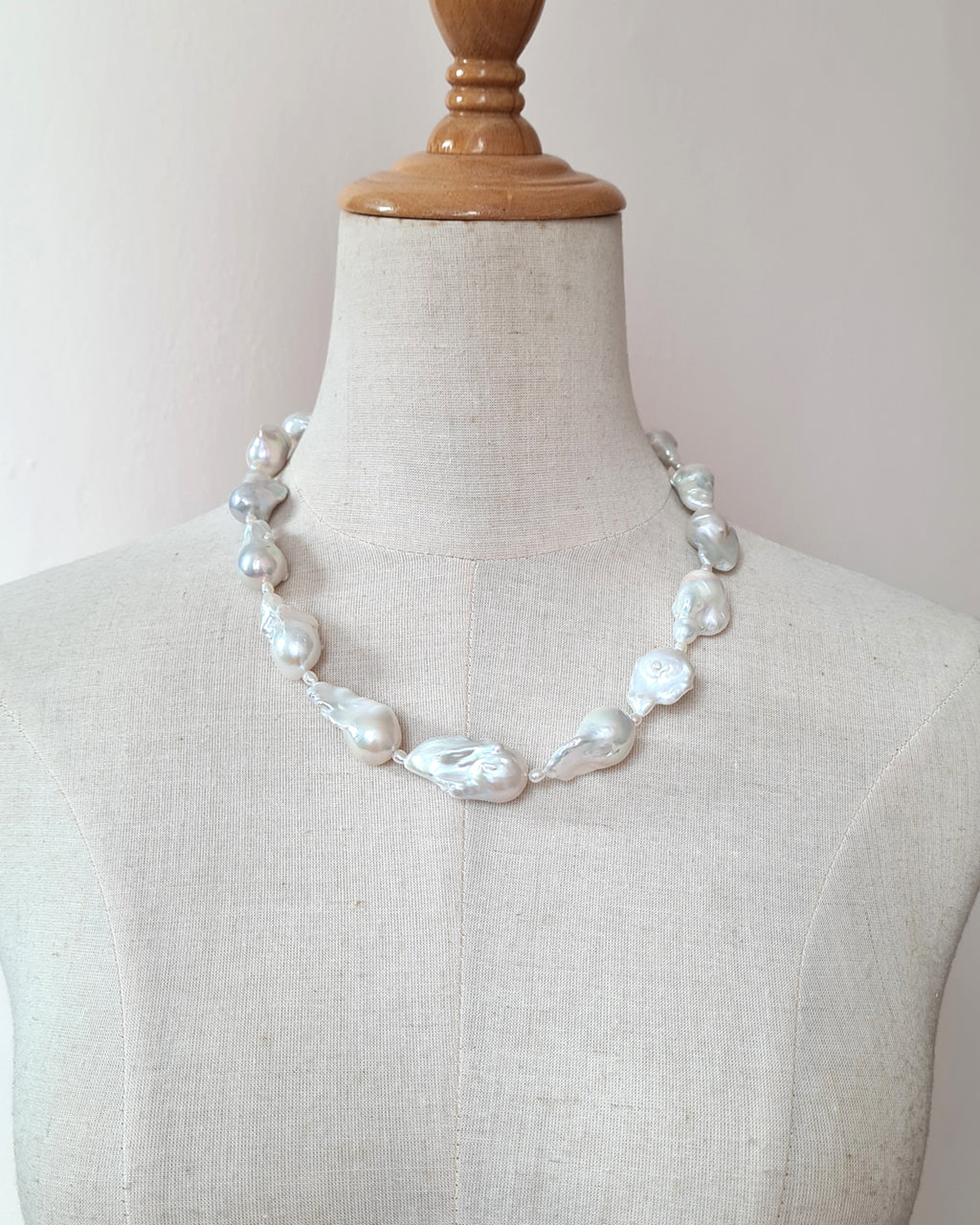 Timeless White Baroque Freshwater Pearl Necklace - Big Baroque Strand Pearl Jewelry