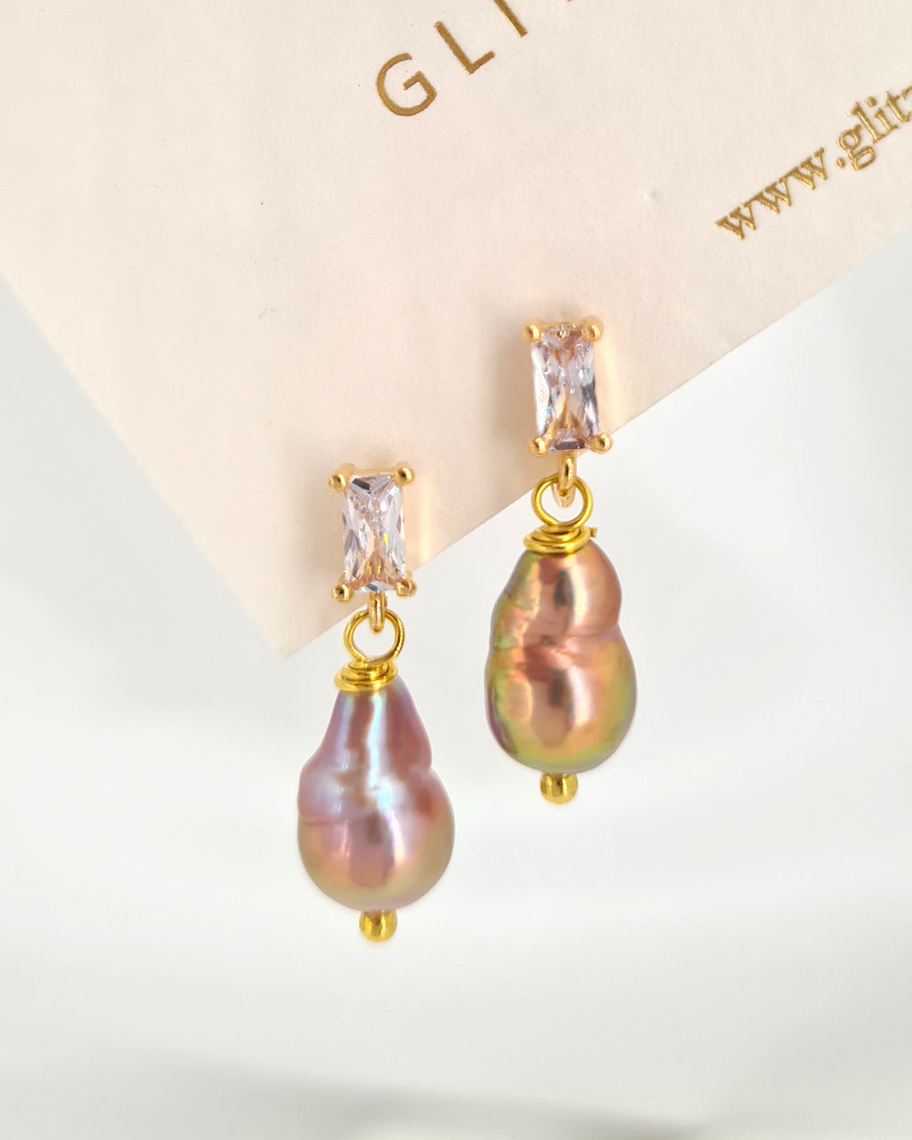 Baroque pearl clip on earrings hot sale