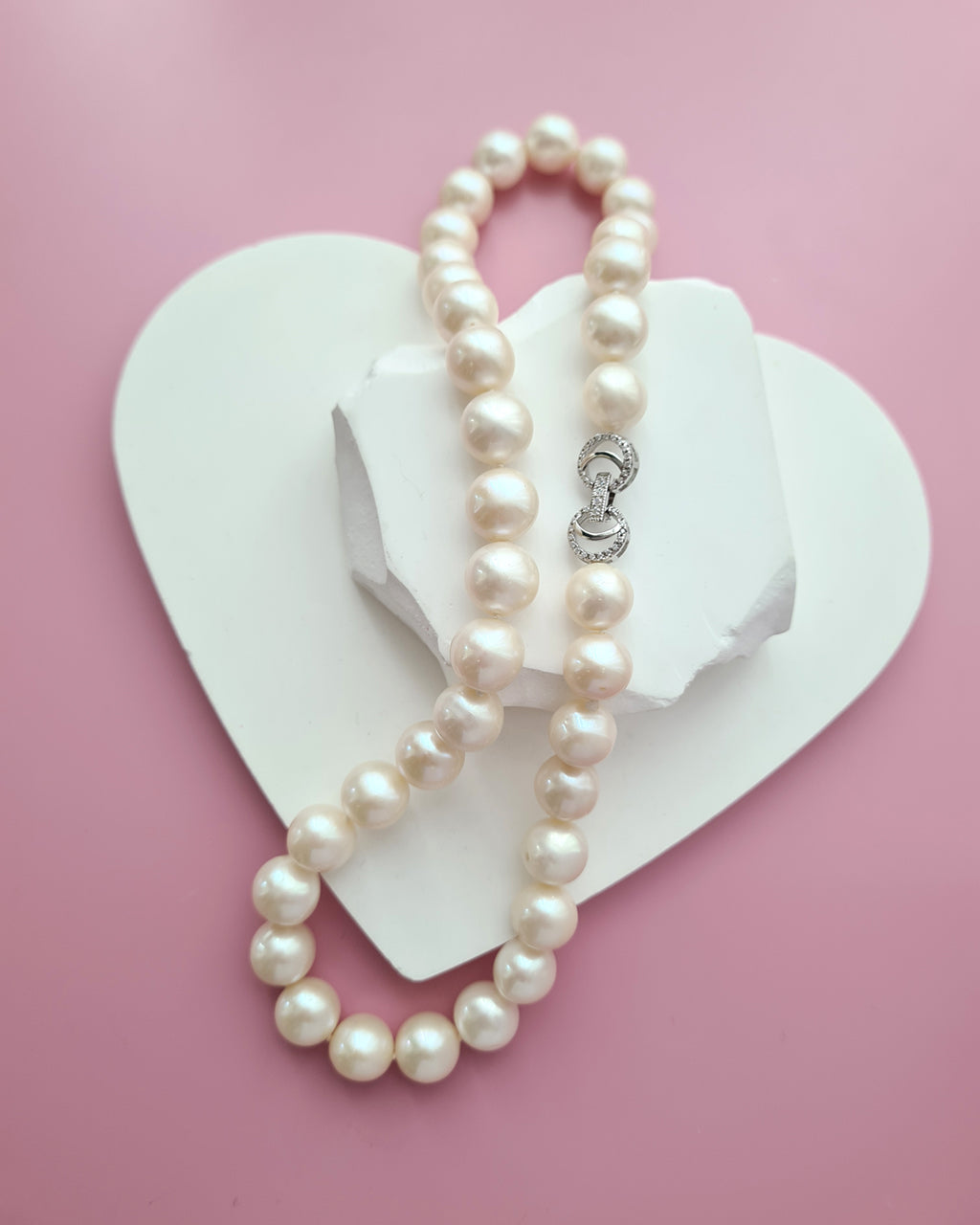 Creamy White Pearl Strand Necklace - Classic Knotted 10mm-11mm