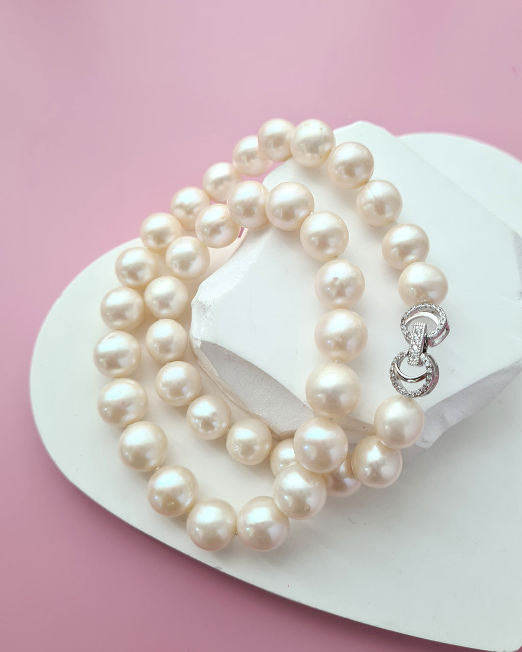 Creamy White Pearl Strand Necklace - Classic Knotted 10mm-11mm